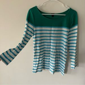 J. Crew striped boat neck 3/4 length sleeve shirt (JJ)